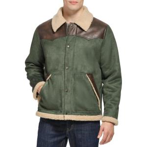 imageLevis Mens Mixed Media Faux Shearling JacketGreen