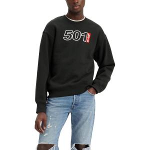 imageLevis Mens Relaxed Graphic Crewneck Sweatshirt501 Logo Outline Crew Caviar
