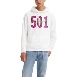 imageLevis Mens Relaxed Graphic HoodieNew 501 Original Hoodie White Graphic