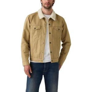 imageLevis Mens Sherpa Trucker Jacket Also Available in Big ampamp TallNew Harvest Gold Non Stretch