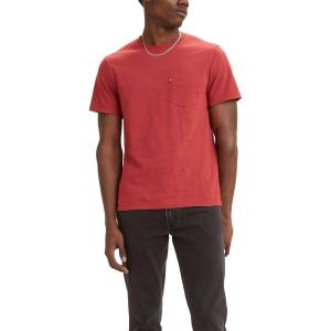imageLevis Mens Short Sleeve Classic Pocket Tee Available in BigBrick Red Slub