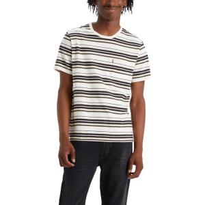 imageLevis Mens Short Sleeve Classic Pocket Tee Available in BigNew Sophmore Stripe Cloud Dancer