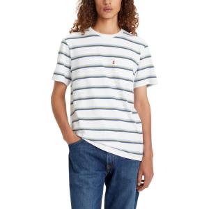 imageLevis Mens Short Sleeve Classic Pocket Tee Available in BigNew Thrifter Bright White Stripe