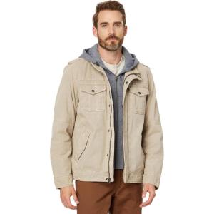 imageLevis Mens Washed Cotton Hooded Military JacketStoneSherpa Lined