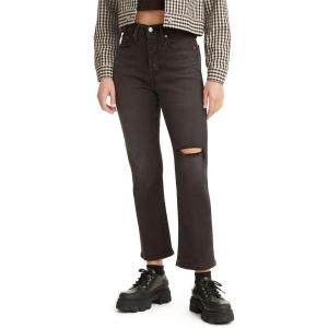imageLevis Womens Wedgie Straight JeansCut and Dry  Black