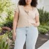 imageLevis Womens Britt Snap Front Top Also Available in PlusSade Stripe Omphalodes