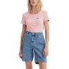 imageLevis Womens Honey Short Sleeve ShirtNew Pencil Stripe Quartz Pink Stripe