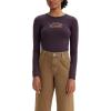 imageLevis Womens Graphic Long Sleeve Rickie TeeNew Minimal Sport Arched Logo Nancy Stripe