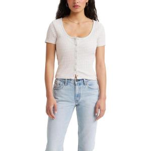 imageLevis Womens Britt Snap Front Top Also Available in PlusSade Stripe Omphalodes