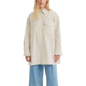 imageLevis Womens Dylan Relaxed Western Shirt Standard and PlusWhite Smoke