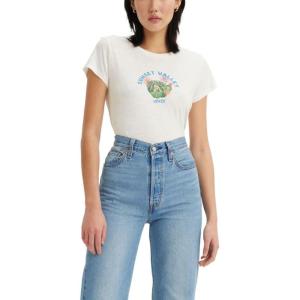 imageLevis Womens Graphic Ringer Mini TeeNew Sunset Valley Cloud Dancer