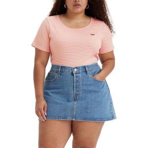 imageLevis Womens Honey Short Sleeve ShirtNew Pencil Stripe Quartz Pink Stripe
