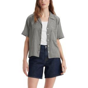 imageLevis Womens Joyce Short Sleeve Resort ShirtAudra Plaid Deep Depths