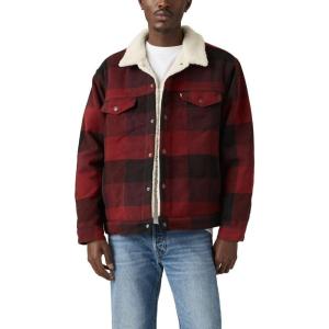 imageLevis mens Relaxed Fit TruckerNew Laredo Plaid Decadent Chocolate Non Stretch