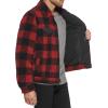 imageLevis Mens Sherpa Trucker JacketRed PlaidBlack
