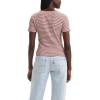 imageLevis Womens Muse Short Sleeve Tee ShirtNew Vanilla Stripe Sundried Tomato