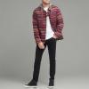 imageLevis mens Plaid Sherpa Lined Hooded Shirt Jacket Regular amp Big amp Tall SizesBurgundy Stripe Plaid