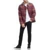 imageLevis mens Plaid Sherpa Lined Hooded Shirt Jacket Regular amp Big amp Tall SizesBurgundy Stripe Plaid