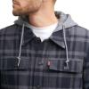 imageLevis mens Plaid Sherpa Lined Hooded Shirt Jacket Regular amp Big amp Tall SizesGreyNavy Plaid
