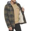 imageLevis mens Plaid Sherpa Lined Hooded Shirt Jacket Regular amp Big amp Tall SizesHooded Green Ombre Plaid
