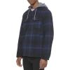 imageLevis mens Plaid Sherpa Lined Hooded Shirt Jacket Regular amp Big amp Tall SizesHooded Navy Ombre Plaid