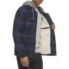 imageLevis mens Plaid Sherpa Lined Hooded Shirt Jacket Regular amp Big amp Tall SizesHooded Navy Ombre Plaid