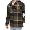 imageLevis mens Plaid Sherpa Lined Hooded Shirt Jacket Regular amp Big amp Tall SizesHooded OliveBlack Plaid