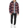 imageLevis mens Plaid Sherpa Lined Hooded Shirt Jacket Regular amp Big amp Tall SizesHooded Red Ombre Plaid