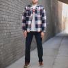 imageLevis mens Plaid Sherpa Lined Hooded Shirt Jacket Regular amp Big amp Tall SizesNavyRed Skater Plaid