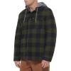imageLevis mens Plaid Sherpa Lined Hooded Shirt Jacket Regular amp Big amp Tall SizesOlive Buffalo Check