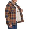 imageLevis mens Plaid Sherpa Lined Hooded Shirt Jacket Regular amp Big amp Tall SizesRed Gold Ombre Plaid