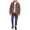 imageLevis mens Plaid Sherpa Lined Hooded Shirt Jacket Regular amp Big amp Tall SizesRed Gold Ombre Plaid