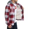 imageLevis mens Plaid Sherpa Lined Hooded Shirt Jacket Regular amp Big amp Tall SizesRed Navy Skater Plaid