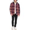 imageLevis mens Plaid Sherpa Lined Hooded Shirt Jacket Regular amp Big amp Tall SizesRed Ombre