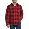 imageLevis mens Plaid Sherpa Lined Hooded Shirt Jacket Regular amp Big amp Tall SizesRedBlack Buffalo Plaid