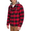 imageLevis mens Plaid Sherpa Lined Hooded Shirt Jacket Regular amp Big amp Tall SizesRedBlack Plaid