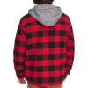 imageLevis mens Plaid Sherpa Lined Hooded Shirt Jacket Regular amp Big amp Tall SizesRedBlack Plaid