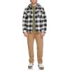 imageLevis mens Plaid Sherpa Lined Hooded Shirt Jacket Regular amp Big amp Tall SizesWhite Black Buffalo Plaid