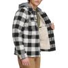 imageLevis mens Plaid Sherpa Lined Hooded Shirt Jacket Regular amp Big amp Tall SizesWhite Black Buffalo Plaid New
