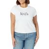 imageLevis Womens Perfect Graphic Tee ShirtFlower Scene Baby Serif Logo Bright White