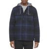 Hooded Navy Ombre Plaid