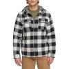 imageLevis mens Plaid Sherpa Lined Hooded Shirt Jacket Regular amp Big amp Tall SizesWhite Black Buffalo Plaid New