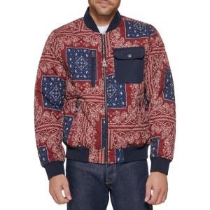 imageLevis Mens Diamond Quilted Bomber JacketBurgundy Bandana