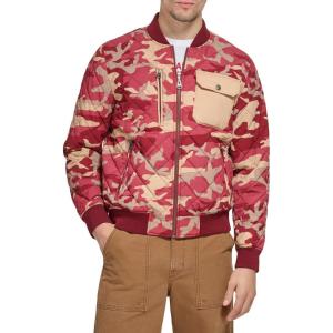 imageLevis Mens Diamond Quilted Bomber JacketKhakiRed Camo