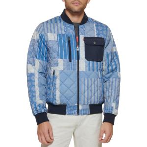 imageLevis Mens Diamond Quilted Bomber JacketLight Blue Print