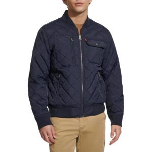 imageLevis Mens Diamond Quilted Bomber JacketNavy Dry Touch Nylon