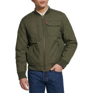 imageLevis Mens Diamond Quilted Bomber JacketOlive Dry Touch Nylon