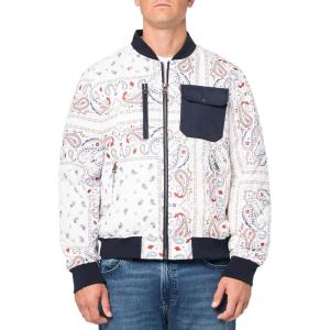 imageLevis Mens Diamond Quilted Bomber JacketWhiteNavy Bandana