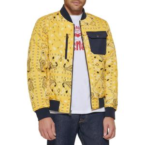 imageLevis Mens Diamond Quilted Bomber JacketYellow Bandana