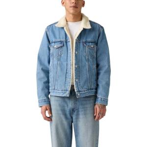 imageLevis Mens Sherpa Trucker JacketNew Light Stonewash Non Stretch